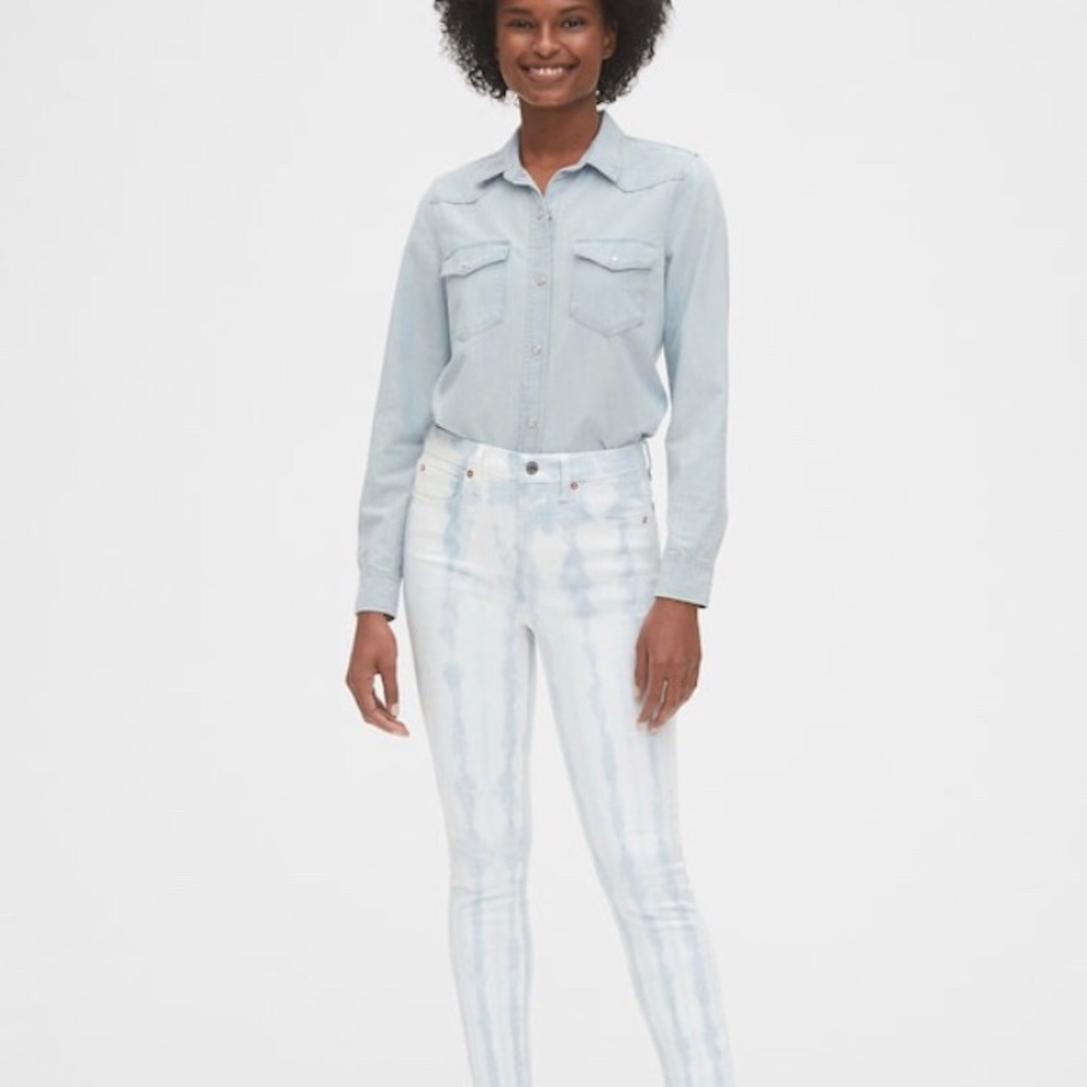 High Rise Tie-Dye True Skinny Jeans GAP